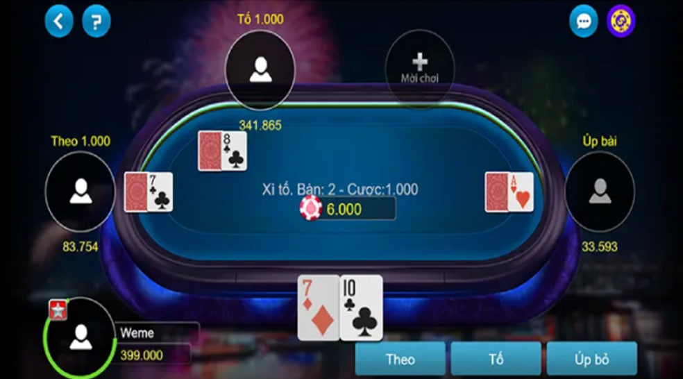 Các vòng chơi game bài Xì tố