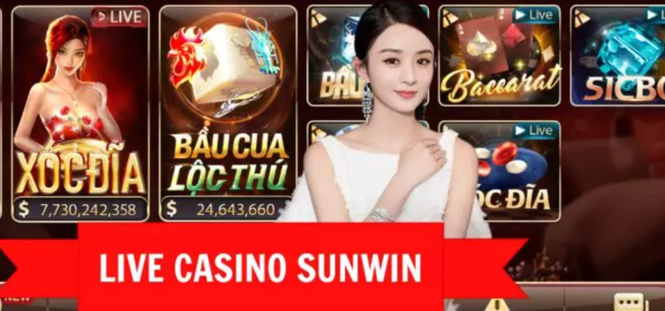 Những trò chơi nổi bật trong sảnh Live Casino Sunwin